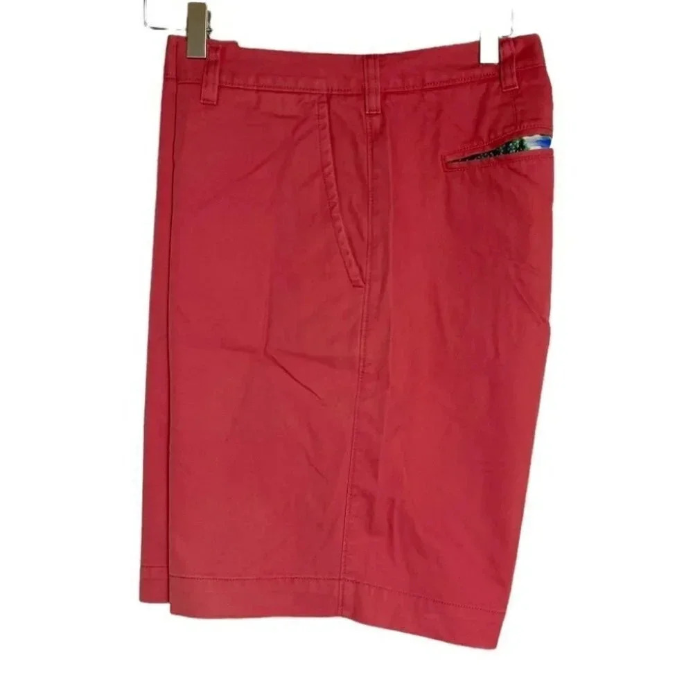Bonobos Washed Chinos Shorts‎ 34 Red Cotton Casual Preppy Summer